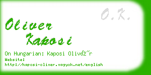 oliver kaposi business card